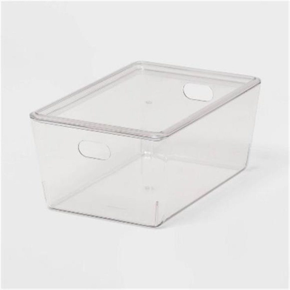 4L Stacking Clear Bin with Lid